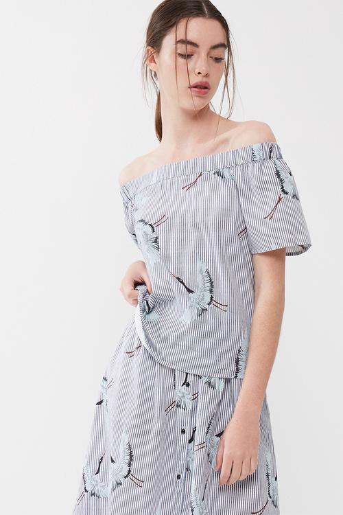Beatrice crane off shoulder top