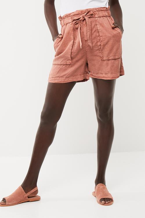 Zoe tencel belted shorts
