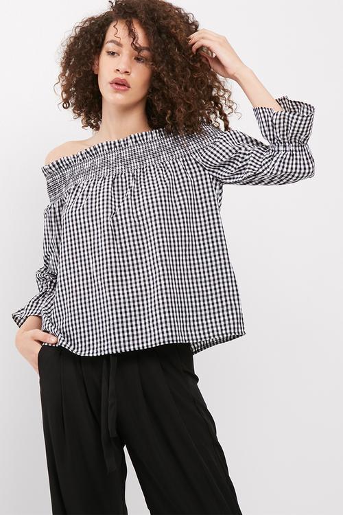 Lina off shoulder gingham top