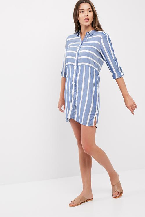 Jennar stripe shirt dress