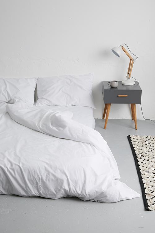 200TC cotton oxford duvet cover set - white