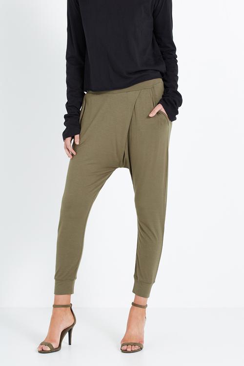 Relaxed wrap jersey pant