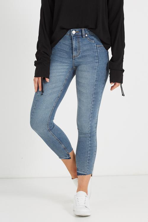 Mid rise grazer skinny jean