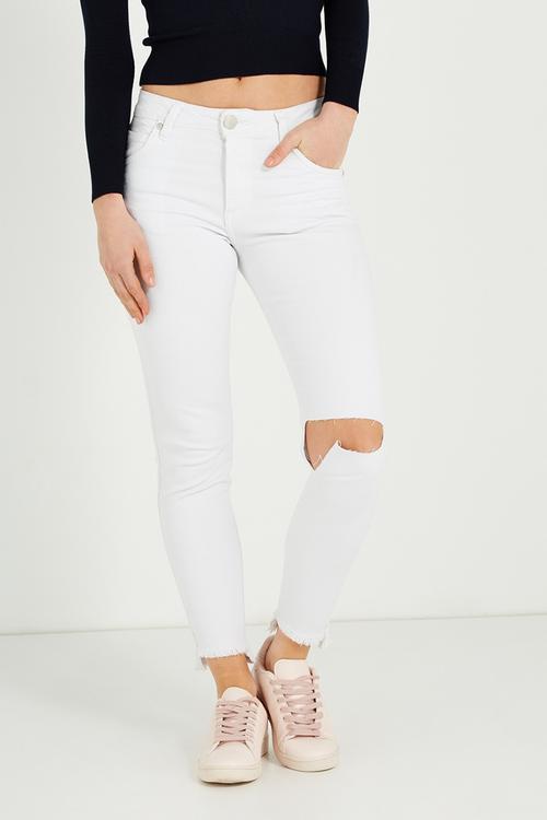 Mid rise grazer skinny jean