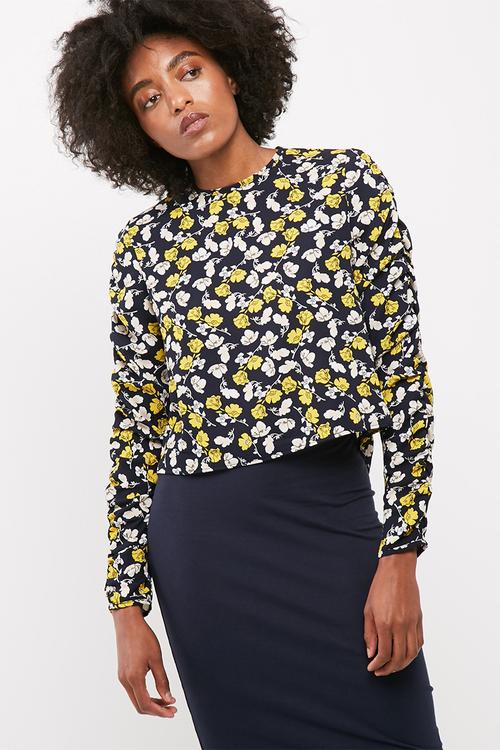 Ruched sleeve blouse