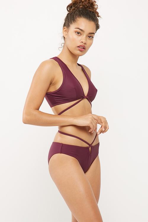 Deep plunge wrap around bikini set