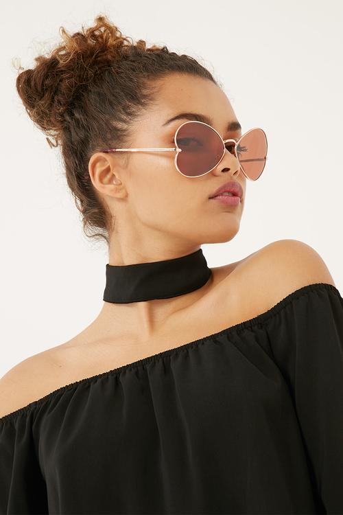 Heart aviator sunglasses