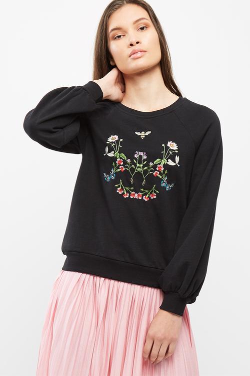 Bud embroidered sweat