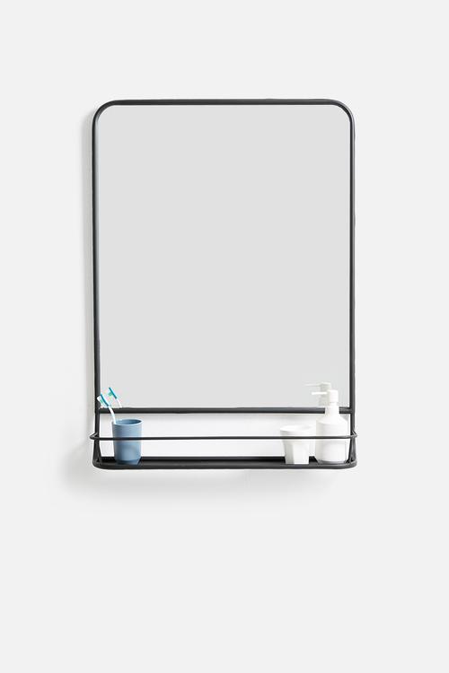 Iron shelf mirror