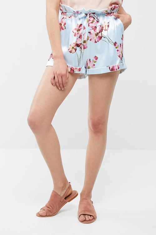 Satin ruffle short