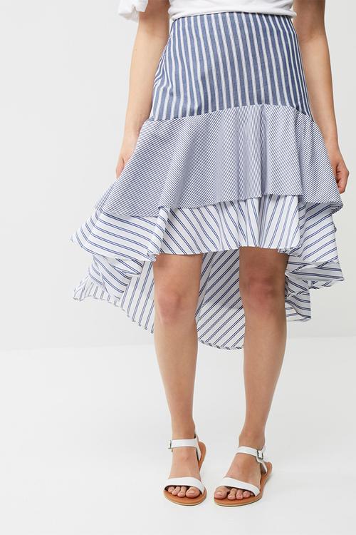 Tiered stripe skirt