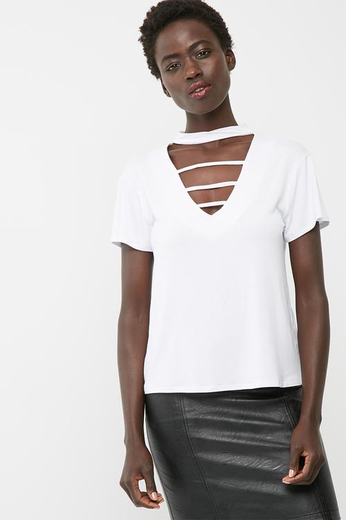 Choker knit tee