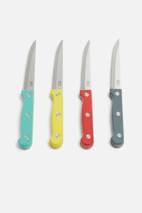 4 piece coloured steak knife set