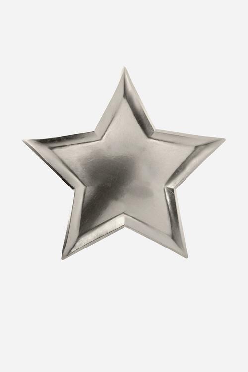 Star silver foil plates