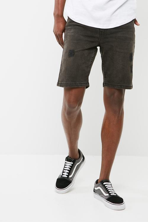 Slim denim shorts