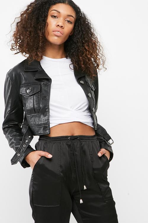 Super crop trucker jacket