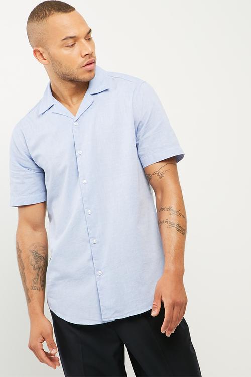 Regular fit cuban collar shirt