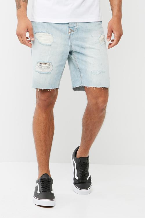Regular fit denim shorts