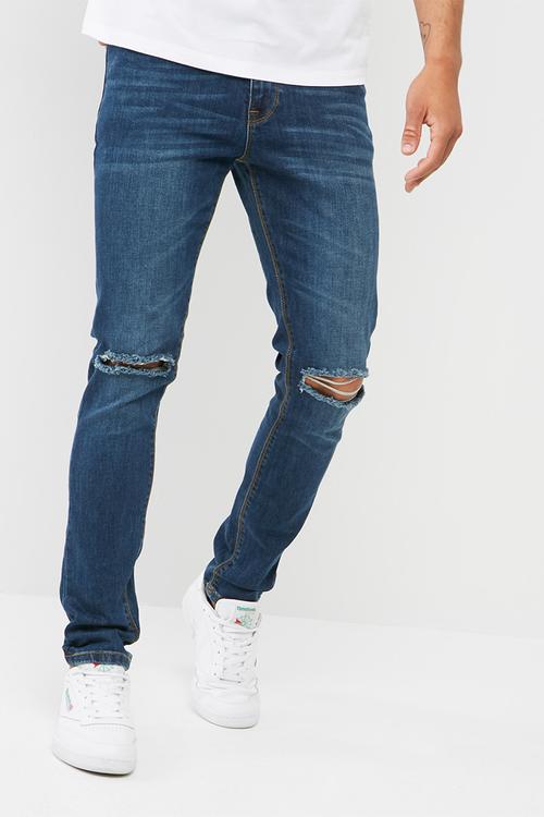 Skinny fit knee rip