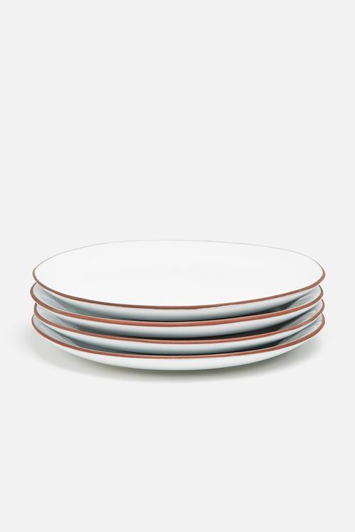 Terracotta edge side plate set of 4