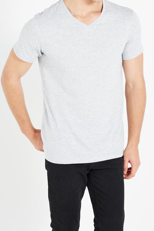 Essential vee neck tee - grey