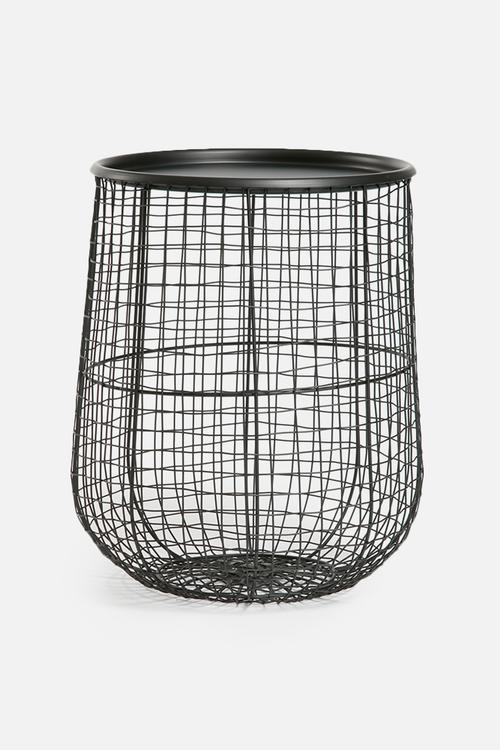 Black mesh side table