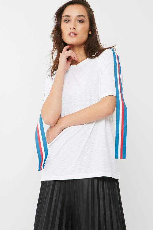 Oversized shoulder stripe t-shirt
