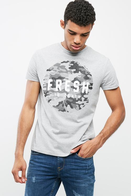 Printed Crew Neck Tee