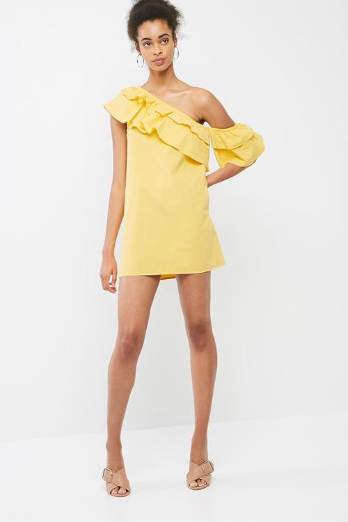 Tiered one shoulder dress