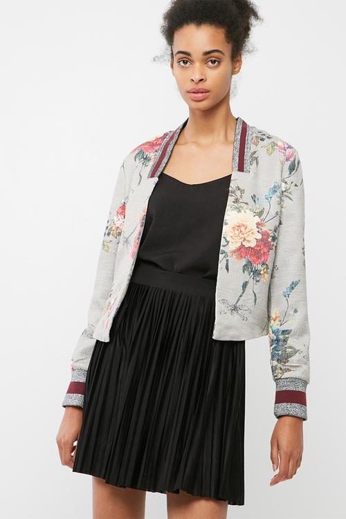 Flora jacquard bomber