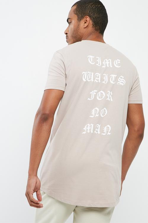 Printed Curved Hem Tee