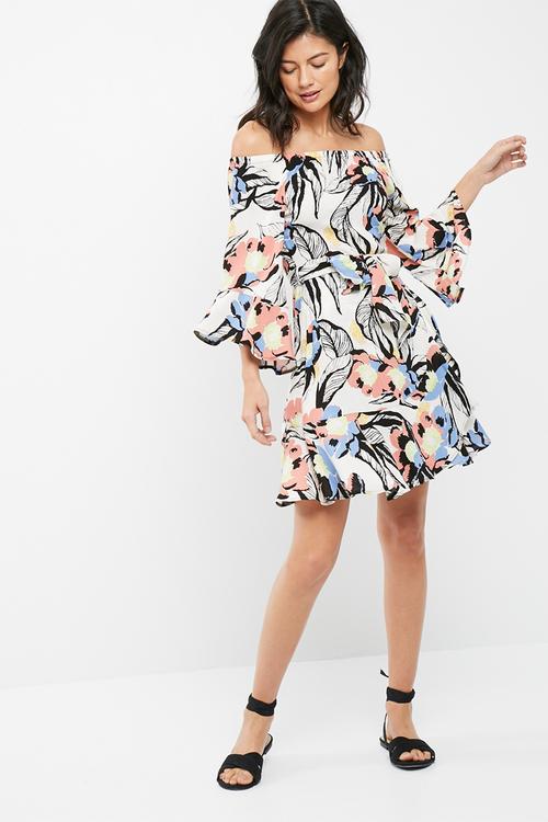 Off the shoulder short dress
