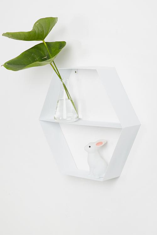 Metal hexagon shelf