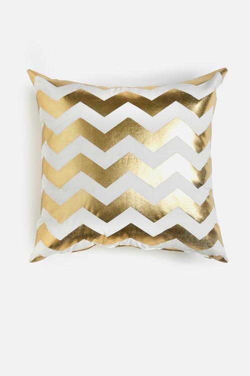 Chevron cushion cover - gold