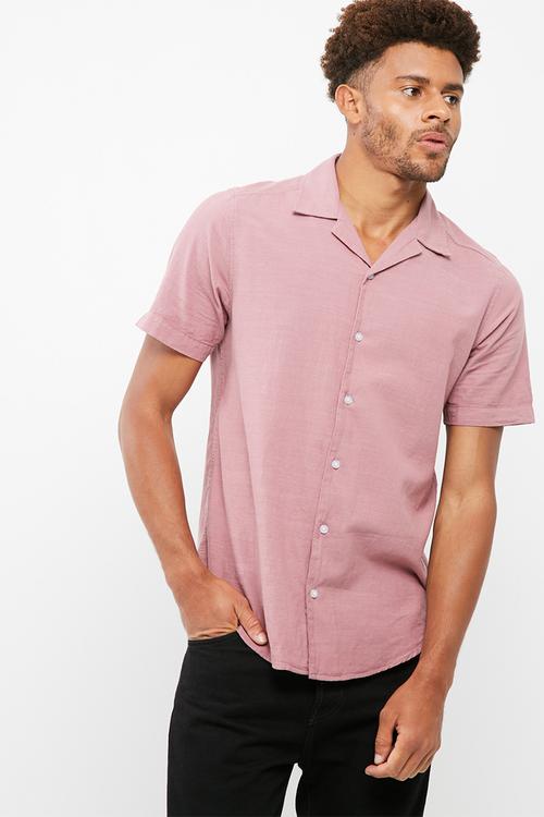Regular fit cuban collar shirt