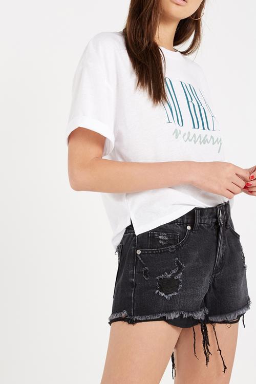 Saturday mid rise denim shorts