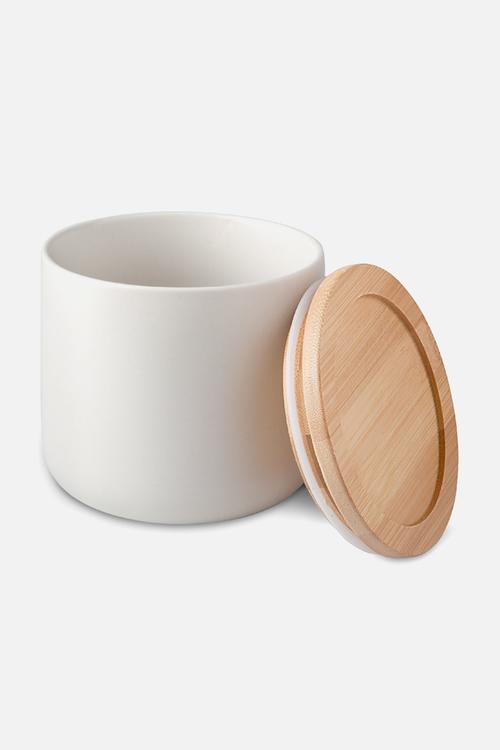 Stoneware canister small - light grey