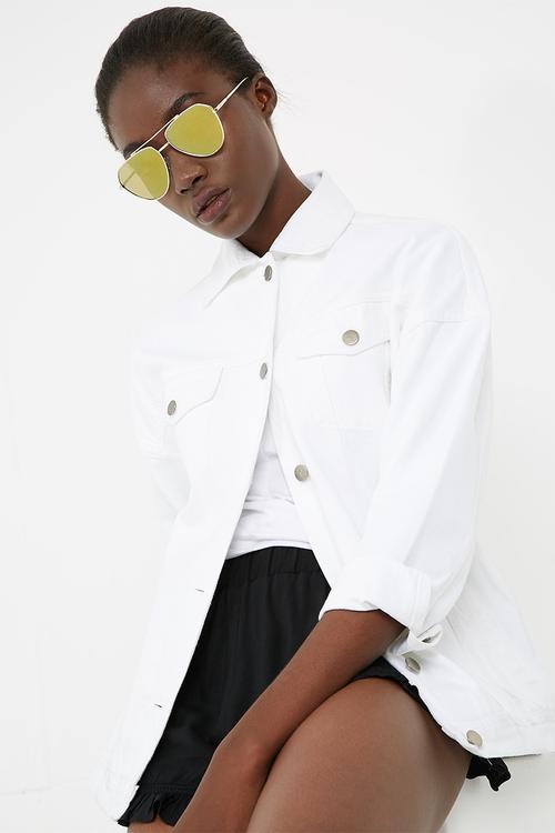 Clean cut mirror lenses aviator sunglasses
