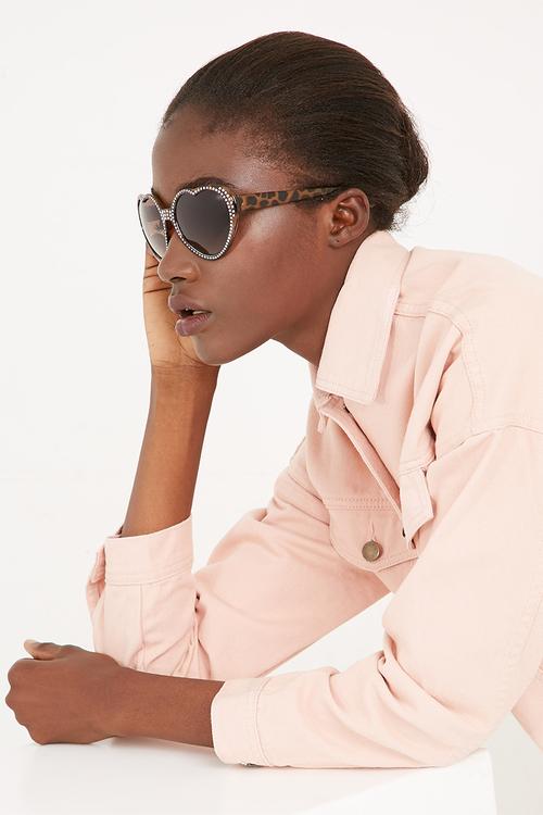 Diamante studded heart sunglasses