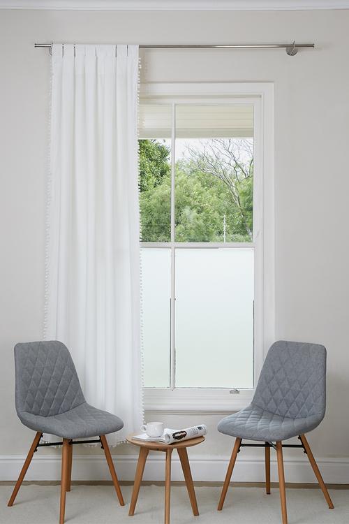 Pom pom tab top curtain