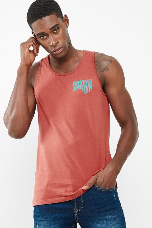 Printed tail hem vest
