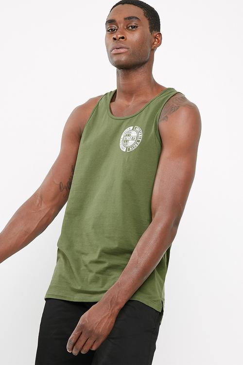 Printed tail hem vest