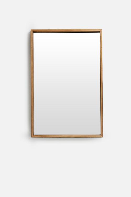 Rectangular wood wall mirror