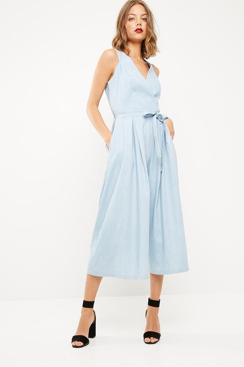 Wrap culotte jumpsuit