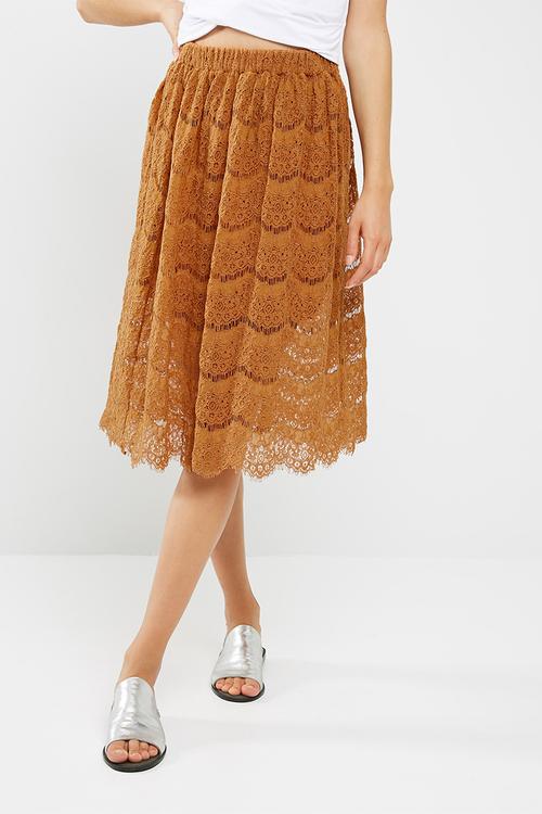 Lace midi skirt