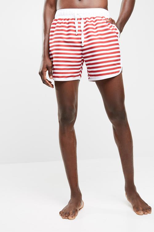 Striped swimshort with piping