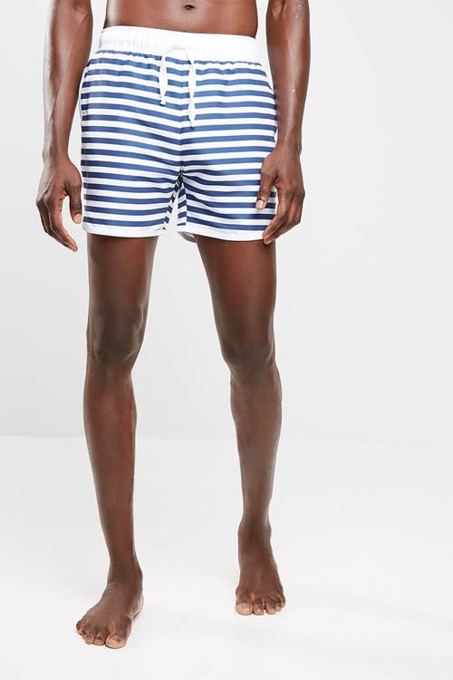 Striped swimshort with piping