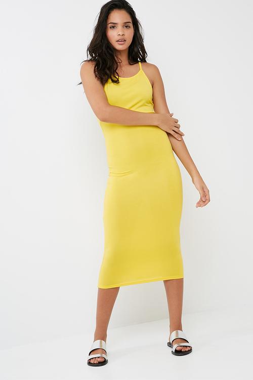 Racer neck midi dress