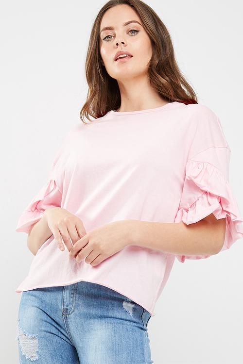 Ruffle sleeve tee