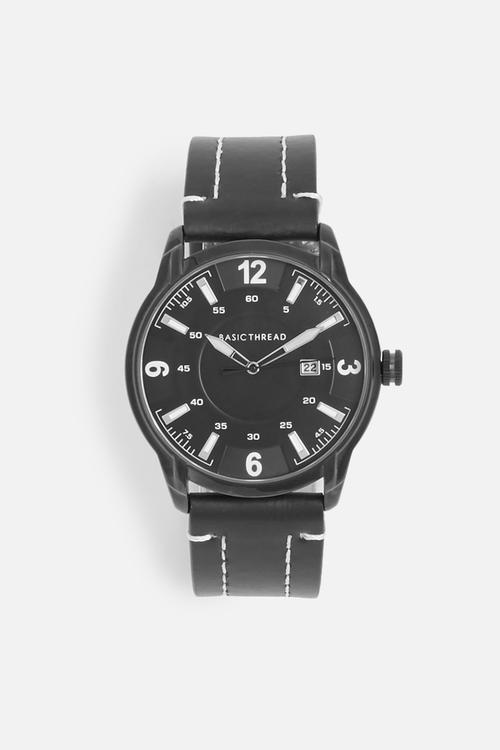 Bryan Stitch detail leather watch